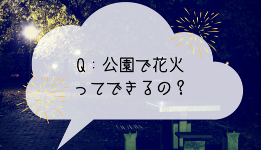 公園で花火ってできるの！？花火ができるかどうかは地域によることが発覚！